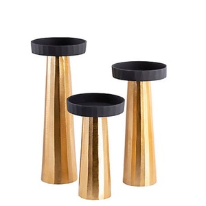 Bougeoir votif en métal décoratif fait à la main lot de 3 pour la meilleure qualité support de bâton de bougie de finition brillante - Product Image 1