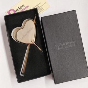 Espejo de maquillaje de pestañas de inspección de aumento de acero inoxidable en forma de corazón chapado en oro etiqueta personalizada privada de Pakistán - Product Image 1