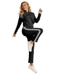 Conjunto Deportivo Personalizado para Mujer con Cremallera y Logotipo Personalizado, Conjuntos Deportivos de Algodón, Pantalones Largos, Conjuntos de Dos Piezas para Mujer - Product Image 5