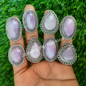 แหวนแต่งงานเงินแท้ kunzite และ Moissanite อัญมณี925ละเอียด - Product Image 5