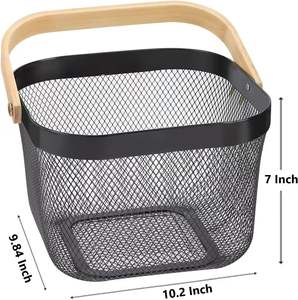 Multi-Functional Hanging Kitchen Organizer <b>Basket</b> Metal Fruit Bin for <b>Food</b> Storage - Product Image 2