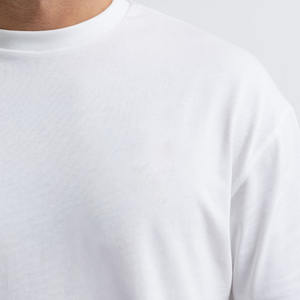 เสื้อยืดโอเวอร์ไซส์ผ้าคอตตอน100% เรียบๆสีขาวเสื้อยืดใส่บนถนนเสื้อยืดพอดีตัว - Product Image 6