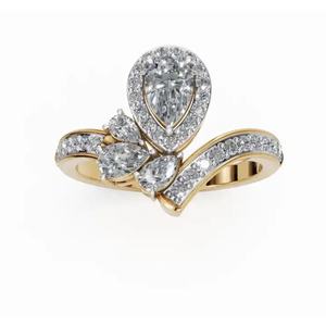 แหวนเพชรดีไซน์เนอร์รุ่นพรีเมียม Whispering Wings รูปทรงลูกแพร์ น้ำหนัก 0.916 กะรัต เพชรเพาะเลี้ยงในห้องปฏิบัติการ ทองคำ สำหรับงานหมั้น ขายส่งออนไลน์ - Product Image 6