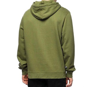 Sweat-shirt à capuche vert olive uni pour homme, coupe classique, décontracté, avec poche avant - Product Image 2