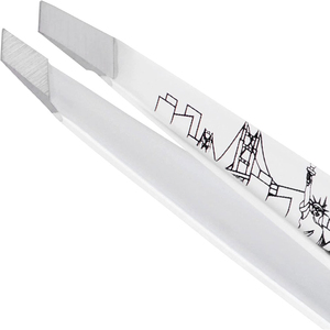 Pinzas profesionales de acero inoxidable de alta calidad Pinzas para cejas con punta inclinada Pinzas para cejas disponibles OEM - Product Image 4