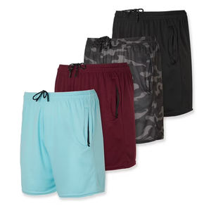 100% Polyester Mesh Short de course à séchage rapide pour Big Tall Solid Pattern Embroidery Knitted Zipper Pockets Drawstring Breathable - Product Image 5