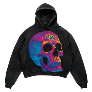 Sudaderas con capucha gráficas de calavera para mujer, sudadera de gran tamaño Grunge, Tops, ropa de calle, ropa gótica para hombre - Product Image 3