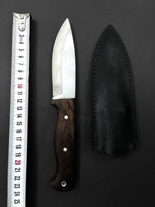 Couteau de chasse Bowie de qualité industrielle supérieure, 8 pouces, en acier J2, à lame pleine, bord dentelé, avec étui en cuir personnalisable, OEM - Product Image 2