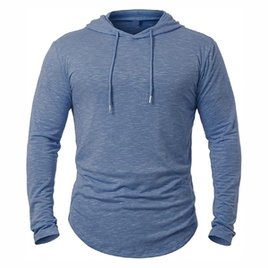 Premium Heathered Blue Sun-Protection <b>Hoodie</b> <b>Thin</b> Layer Training Top custom size and design - Product Image 6