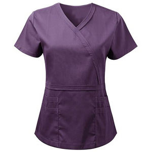 Conjuntos de fregado de hospital unisex con tela de estambre, conjunto de fregado de higo de trabajo de enfermera médica de hospital con manga corta, conjunto de fregado de mujer, top - Product Image 3