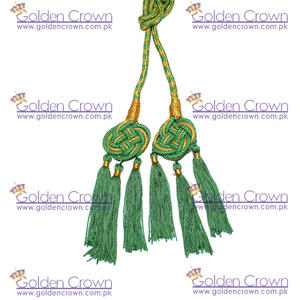 สายคาดเอวแบบถักคุณภาพสูง รุ่นโกลเด้นคราวน์ พร้อมพู่ห้อย (ลวดทอง) สำหรับใช้ตกแต่งเสื้อผ้า-ปรับแต่งสีและขนาดได้ - Product Image 5