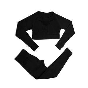 100% coton/ploster OEM/OD Service vêtements de Fitness vêtements de Yoga femmes en plein air sans couture ensembles de vêtements de gymnastique blanc Sport Yoga soutien-gorge - Product Image 2