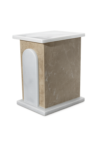 Onyx Crafts White Black Marble Unique Shaped Textured Urns for Cremation Funeral 220 Cubic Inch Eco-Friendly Durable Supplies - Product Image 2