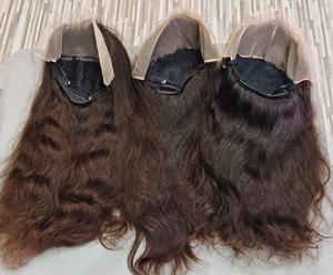 Peluca de cabello virgen indio de alta calidad, extensiones de ondas de templo Natural, peluca Remy suave, cabello de donante Real, cabello humano Real de alta calidad - Product Image 1