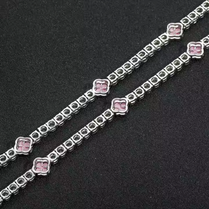 Shine Bold 5MM Elegance Flower Tennis Chain en oro amarillo de 10K/plata para regalo de boda Mossainite Diamonds Plated Available USA - Product Image 5