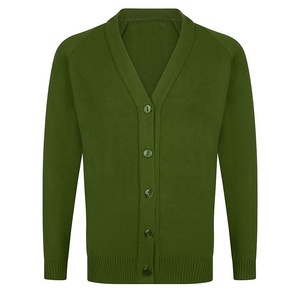 Cardigan unisexe tendance décontracté à col en V, coupe ajustée, manches longues, couleur unie, en laine tricotée/laine acrylique - Product Image 1