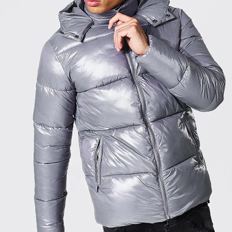 고품질 사용자 정의 남성 반짝 이는 호흡기 자켓 2022 다운 코트 버블 코트 겨울 700 Oem 후드 무거운 디자이너