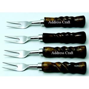 Juego de tenedor de cena de estilo elegante de tenedor de cóctel de acero inoxidable con mango de cuerno Natural juego de vajilla cubiertos Mini tenedores de fruta - Product Image 3