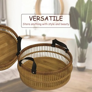 Plateau de service rond en bambou vintage Nouveau design pour la décoration de la cuisine et du restaurant à la main au Vietnam - Product Image 3