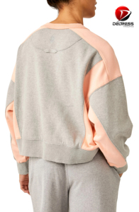 Últimas sudaderas de cuello redondo de color de las mujeres del bloque en precios al por mayor sudaderas de gran tamaño para las señoras - Product Image 2