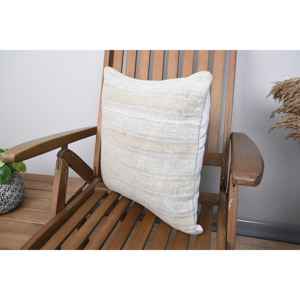 Beige Kilim Wool Pillow <b>18x18</b> Inch Luxury Accent Pillow Vintage Fluffy Pattern Rustic Print Feather for Christmas Bedding - Product Image 3