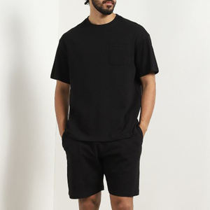 Ensemble short et t-shirt de sport décontracté pour homme, été, polyester et coton, style streetwear, léger, personnalisé pour homme - Product Image 2