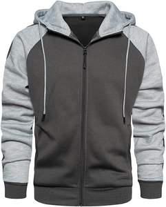 OEM Hombres Sudaderas con cremallera de manga larga Sudadera con cordón RTS Logotipo personalizado Cremallera completa Tech Fleece Hoodie 3 paneles Transpirable Moda - Product Image 6