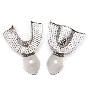 Ensemble de plateaux d'empreinte dentaire professionnels de haute précision, supérieur et inférieur, en acier inoxydable, design perforé, alimentation manuelle, CE - Product Image 4
