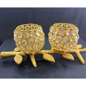 เชิงเทียนคริสตัลทรงยาวหรูหราพร้อมฐานโลหะ ดีไซน์ตกแต่งระดับพรีเมียม เหมาะสำหรับโต๊ะอาหารและการตกแต่งภายนอก - Product Image 6