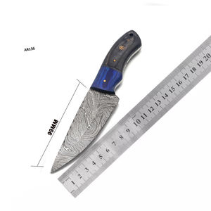 มีดล่าสัตว์ถังเหล็กดามัสกัสทำจากหนังทำมือสำหรับตั้งแคมป์ปรับแต่งได้6in - Product Image 6