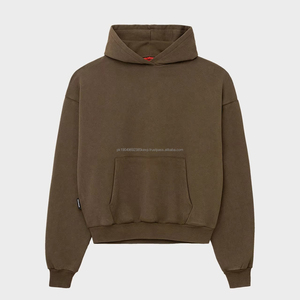 Sudadera con Capucha Corta Personalizada para Hombre, Estampado Puff, 500 Gsm, Sudadera Gruesa, Estilo Hip Hop, Holgada, Fabricantes de Ropa para Hombre - Product Image 4