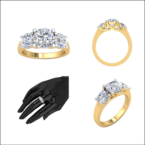 Bague au design classique en or 10 carats pour femme avec 2.16Cts VS Clarity Lab Grown Diamond EF Color Jewelry - Product Image 2