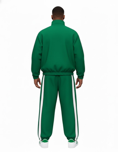 Ensemble de survêtement d'hiver imprimé à capuche unisexe, deux pièces, streetwear décontracté, tenue hip-hop, respirant, 100% coton, vêtements de sport, jogging - Product Image 2