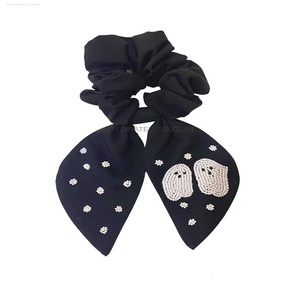 Beaded Halloween Embroidery Beaded <b>Scrunchie</b> Customized Beaded <b>Scrunchie</b> Hair Accessories Styling Hand Beaded Hair Tie - Product Image 6