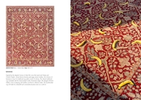 Tapis persan 8x10 100% laine de première qualité noué à la main, motif bananes rouges, travail artisanal ludique et expert pour salon