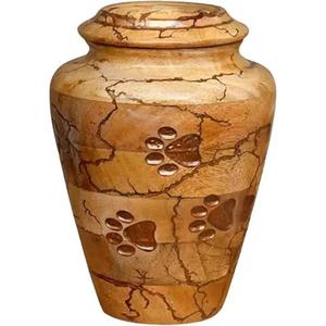 Urna de madera para mascotas hecha a mano para cenizas de perros y gatos Hermoso jarrón conmemorativo para cremación de adultos Suministros funerarios a bajo precio - Product Image 2