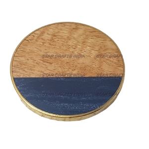 Hot Sell Natural Round Wooden Coasters with Epoxy Resin <b>Bar</b> Coaster for Drinks Modern Coasters for <b>Bar</b> Kitchen Home Apartment - Product Image 1