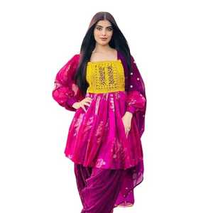 Traje Anarkali DE BODA afgana-Traje Anarkali pesado para boda-Vestido Kuchi afgano-Vestido Kuchi Vintage estilo Anarkali - Product Image 1