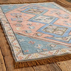 Tapis Kilim en laine naturelle Tapis écologique fait main pour intérieurs rustiques et modernes Tapis Kilim tissé à la main - Product Image 6