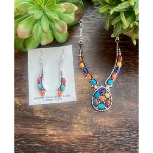 Ensemble de bijoux fins Emer Thompson, collier à grappe multi-pierres et argent sterling - Product Image 1