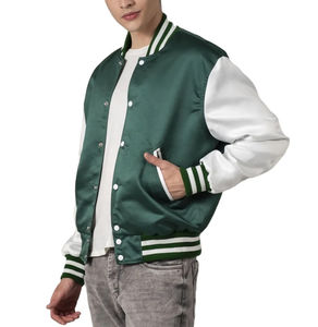 Chaquetas de satén personalizadas para hombre Chaqueta de equipo deportivo de satén de béisbol Tasa de venta total 2025 Chaqueta de satén - Product Image 4