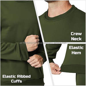 Jersey de lana de algodón de Color sólido para hombre, sudadera minimalista de cuello redondo, ideal para oficina, salón, uso al aire libre, invierno, Digital - Product Image 5