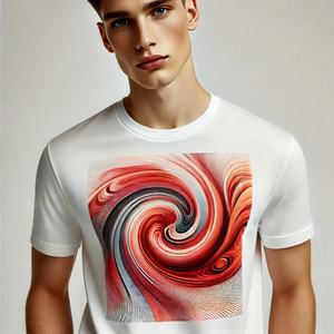 <b>Men's</b> 180g Cotton Oversized <b>T</b>-<b>Shirts</b> Breathable Summer Short Sleeve O-neck Customizable Logo and Color Printed Design Blank - Product Image 2