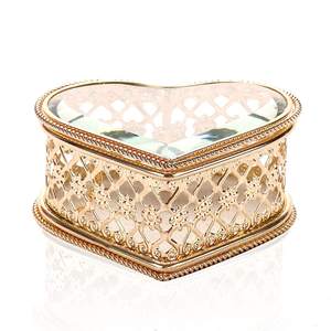 Nouvelle boîte à bijoux décorative en métal faite à la main de meilleure qualité avec verre antique pour la décoration de mariage - Product Image 1