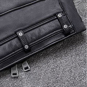 Vestes en cuir véritable Nouvelle arrivée Veste Slim Fit pour hommes - Product Image 5