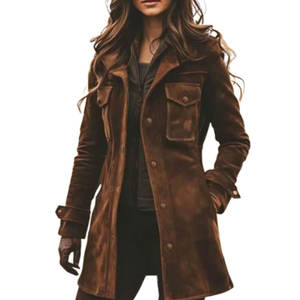 Manteau en cuir suédé de luxe, respirant, design d'hiver, léger, écologique, décontracté, avec un look propre et un port confortable - Product Image 1