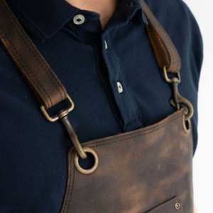 Delantal de Cuero Premium para Profesionales con Estilo, Resistente al Fuego, con Logotipo Personalizado Impreso, Delantal de Cuero para Herrería - Product Image 6