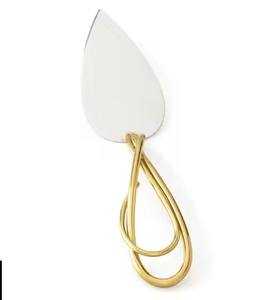 Juego de Pastelera y Servidor de Latón Antiguo, Diseño Creativo, Moderno Juego de Cuchillo y Servidor de Pastel de Latón - Product Image 1