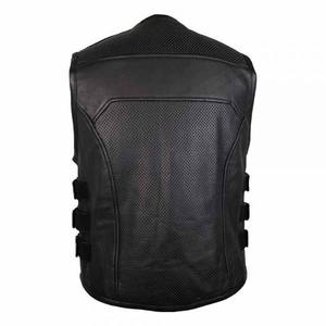 Design personnalisé enduit Patchwork solide couleur unie couleur personnalisée respirant sans manches en cuir hommes Gilet Streetwear - Product Image 3