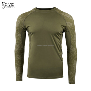 เสื้อแรชการ์ดแบบสีสำหรับผู้ใหญ่ผ้าโพลีเอสเตอร์ชุดป้องกันผดผื่นออกแบบโลโก้ได้ตามต้องการ - Product Image 4